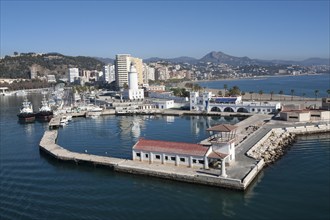 Beach front apartment buildings Malaga, Spain, Europe