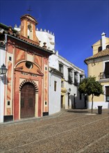 Attractive historic doorway and buildings in old inner city, Cordoba, Spain, Europe