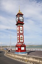 The Jubilee clock tower on the seafront at Weymouth, Dorset, England, UK built 1887 to celebrate