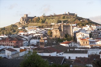 Historic castle over the town of Aracena, Sierra de Aracena, Huelva province, Spain, Europe