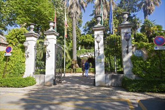 Entrance gateway to garden of Carmen de los Martires, Granada, Spain, Europe