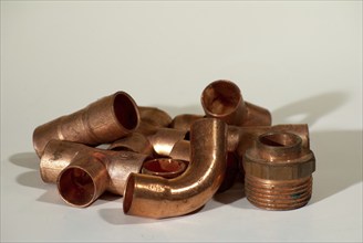 Copper solder fittings, water pipes