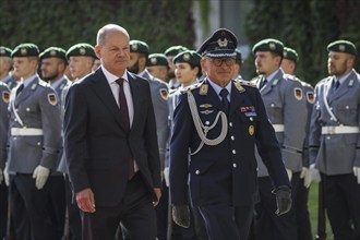 Olaf Scholz, Federal Chancellor, during a reception at the Federal Chancellery in Berlin,