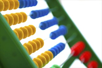 A simple calculating machine, abacus, wooden abacus, studio