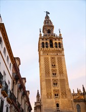 La Giralda tower of the cathedral originally built as a Moorish minaret in the twelfth century,