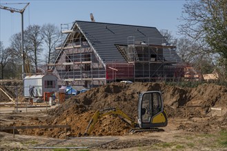 New development area, Am Schwan, in Wesel, where 70 detached and semi-detached houses are being