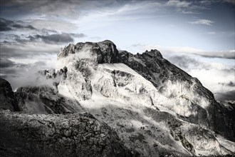 Rätikon mountains with cloudy sky, Tschagguns, Rätikon, Montafon, Vorarlberg, Austria, Europe