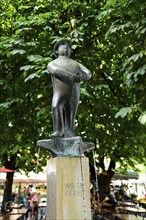 Europe, Germany, Bavaria, state capital Munich, City, Viktualienmarkt, monument, bronze sculpture,