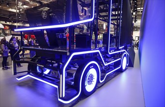 Light installation in the shape of a truck lights up at the ZF Friedrichshafen AG stand, IAA