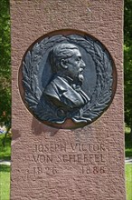 Memorial to Joseph Victor von Scheffel, writer and poet of the 19th century, Scheffel Terrace,