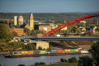 The Rhine near Duisburg, Bridge of Solidarity, Mörser Straße, Rheinhausen, Marien-Hospital, Coptic,