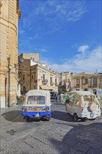 Ape cars, Ortygia, Syracuse, Sicily, Italy, Europe