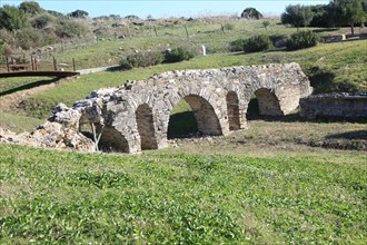 Punta Paloma bridge aqueduct at Baelo Claudia Roman site, Cadiz Province, Spain, Europe