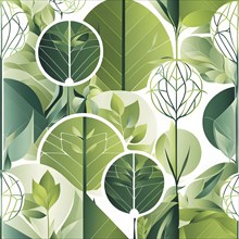 Abstract wallpaper with vector green eco friendly grid ornament symbolizing sustainability, AI