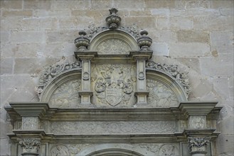 Detail above portal, coat of arms, relief, stone wall, masonry, Hohentübingen Castle, Museum of the