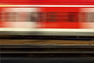 Long exposure from a moving train, Wetzlar, Hesse, Germany, Europe