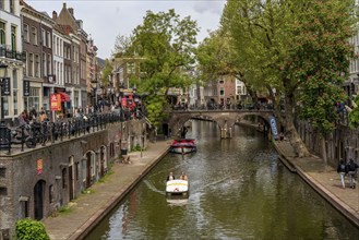 Utrecht, Netherlands, historic city centre, Oudegracht, canal, restaurants, pubs, cafés, shops