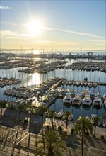 Palma de Majorca, Bay of Palma, marina Port de Majorca, sailing boats and motor yachts Balearic