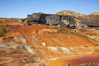 Lunar like despoiled landscape from opencast mineral extraction in the Minas de Riotinto mining