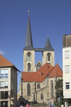 Gothic Martini Church and landmark, St Martini, St, Halberstadt, Harz, Saxony-Anhalt, Germany,