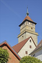 Historic high watchtower built 13th century, city tower, Waiblingen, Baden-Württemberg, Germany,