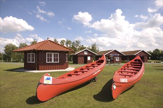 Rowing boats, Großes Meer, Südbrookmerland, East Frisia, Germany, Europe