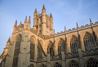 The Abbey late evening sun, Bath, Somerset, England, UK