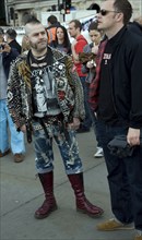 Man dressed as punk rocker, London, England, UK