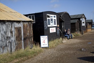 Fish sheds, Orford, Suffolk, England, United Kingdom, Europe