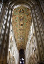 Painted roof ceiling interior Ely cathedral, Cambridgeshire, England, United Kingdom, Europe