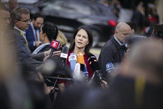 Annalena Bärbock (Alliance 90/The Greens), Federal Foreign Minister, photographed on her arrival at