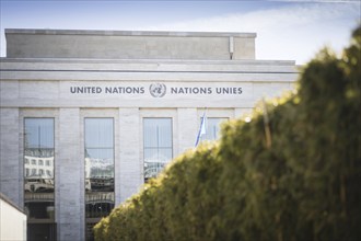 Exterior view of the United Nations building in Geneva. 24.02.2020