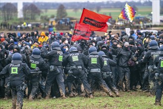 Violent clashes between thousands of demonstrators and the police, after a demonstration against