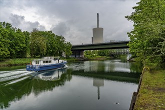 Motorway bridge on the A43, built in 1965, over the Rhine-Herne Canal, the bridge is badly damaged,