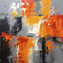 AI generated abstract art showcasing a dynamic splash of yellow and orange colors in square format