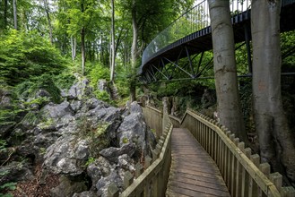 The Felsenmeer in Hemer, Sauerland, geotope, with rugged rock formations, nature reserve, North