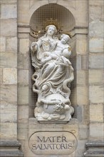 Statue of Maria immaculata, in a niche of St Martin's Church, Bamberg, Upper Franconia, Bavaria,