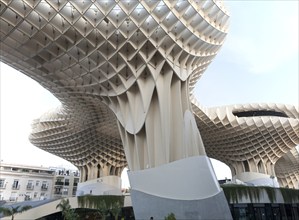 Metropol Parasol wooden structure in La Encarnación square, Seville, Spain designed by architect