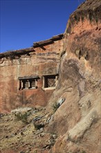 Outer wall of the Abraha Atsbeha rock church, Abreha wa Atsbeha monastery, Ethiopia, Africa