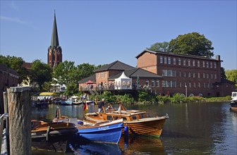 Europe, Germany, Lower Saxony, Buxtehude, Hamburg Metropolitan Region, Este, harbour, waterfront