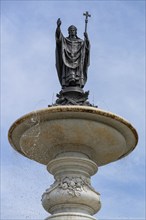 Saint Kilian on the Kiliansbrunnen, was a gift from Prince Regent Luitpold in 1895, Bahnhofspaltz,