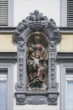 Figure of St Mary Immaculate, in a niche of a town house, Würzburg, Lower Franconia, Bavaria,