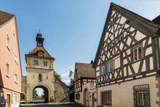 Medieval wine-growing village with half-timbered houses, Sommerhausen, Mainfranken, Lower