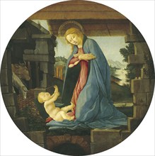 Die Jungfrau, die das Kind anbetet (1480-1490), The Virgin Adoring the Child, Painting by Sandro