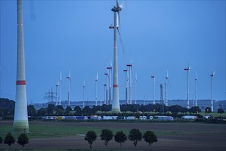 Wind farm, south of the village of Helmern, part of Bad Wünnenberg, Paderborn district, A44