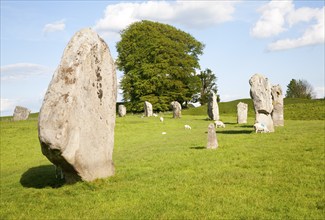 Neolithic stone circle and henge at Avebury, Wiltshire, England, UK