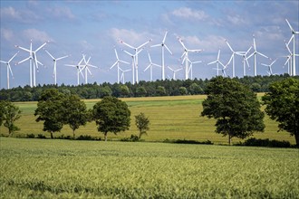 Wind farm north-east of Bad Wünnenberg, Ostwestfalen Lippe, Paderborn district, North