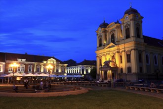 Banat, Timisoara, Timisoara, Old Town, Catholic Cathedral at Piata Unirii, Unification Square,