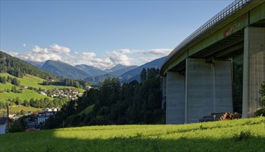 Brenner motorway A 13, Matrei am Brenner, Alpine landscape, Wipptal, Tyrol, Austria, Europe