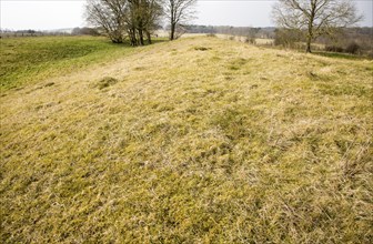 White Barrow neolithic long barrow burial mound tumulus, near Tilshead, Salisbury Plain, Wiltshire,